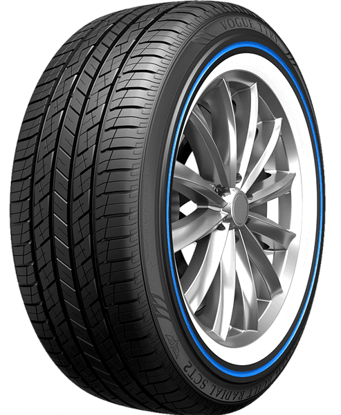 305/35R24 VOGUE CUSTOM BUILT RADIAL SCT2 112H XL WHITE/BLUE STRIPE 1