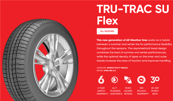 235/60R16 ARMSTRONG TRU-TRAC SU FLEX 100H M+S 3PMSF + ROAD HAZARD thumbnail 1