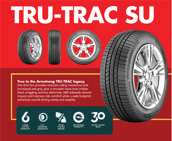 285/40R22 ARMSTRONG TRU-TRAC SU 110Y XL M+S 440-A-A 65K+ROAD HAZARD 1