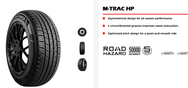 235/45R18 MASTERTRACK M-TRAC HP 94W 420A-A 50K+ROAD HAZARD 1