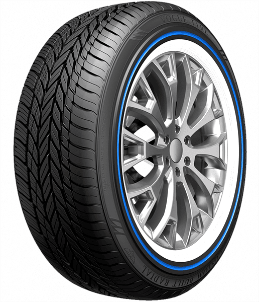 215/70R15 VOGUE CUSTOM BUILT RADIAL VIII 103H XL WHITE/BLUE STRIPE 1