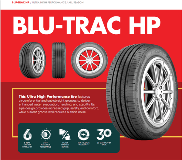 225/55R16 ARMSTRONG BLU-TRAC HP 99W XL M+S 340-A-A 45K+ROAD HAZARD 1