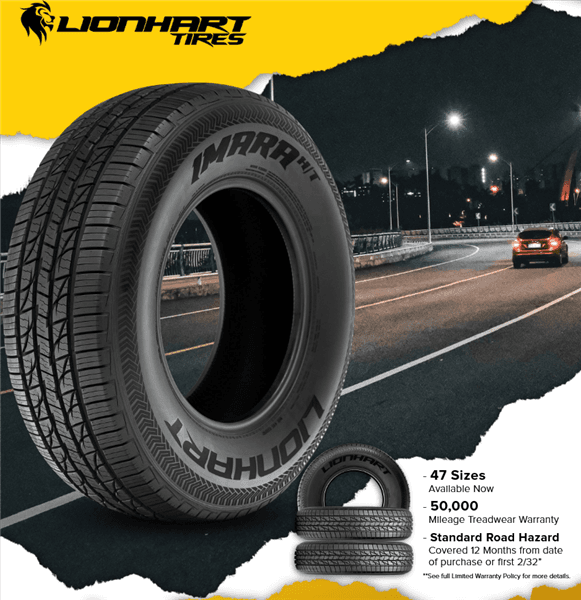 P275/60R20 LIONHART IMARA H/T 115H BLK 500A-A 50K + ROAD HAZARD thumbnail 1