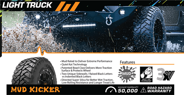 35X12.50R22LT COSMO MUD KICKER BW M/T 121Q **12PLY***80psi thumbnail 1