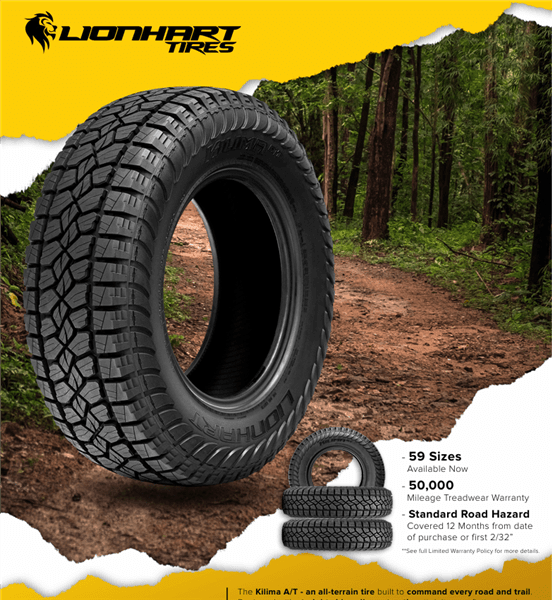 P245/60R18 LIONHART KILIMA A/T 105T BLK 600A-A 50K + ROAD HAZARD